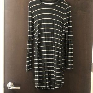 Grey striped sweater dress